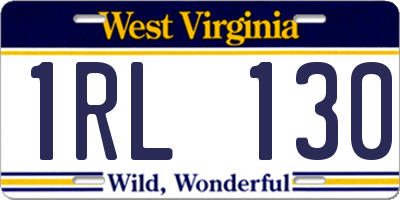 WV license plate 1RL130