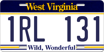 WV license plate 1RL131