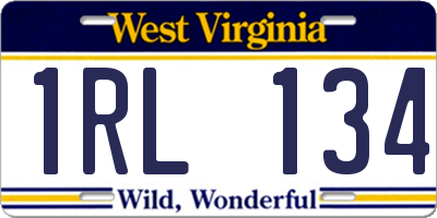 WV license plate 1RL134