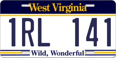WV license plate 1RL141