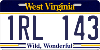 WV license plate 1RL143
