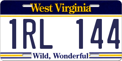 WV license plate 1RL144