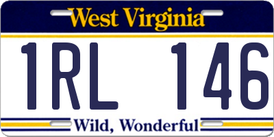 WV license plate 1RL146