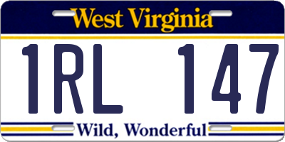 WV license plate 1RL147