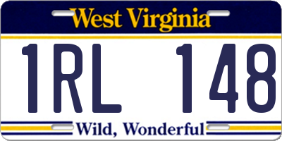 WV license plate 1RL148