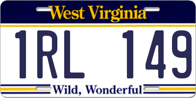 WV license plate 1RL149