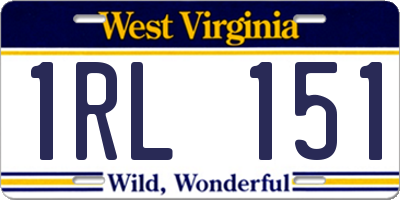 WV license plate 1RL151