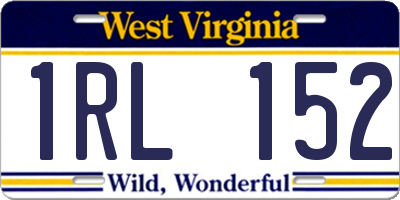 WV license plate 1RL152