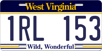 WV license plate 1RL153