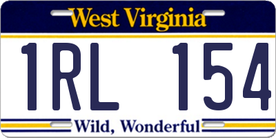 WV license plate 1RL154