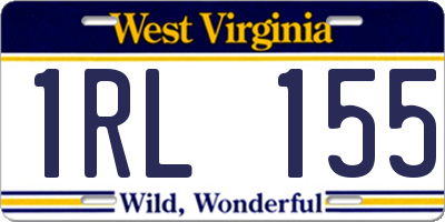 WV license plate 1RL155