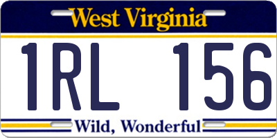 WV license plate 1RL156