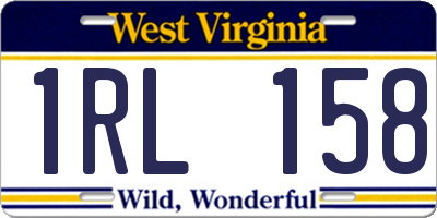 WV license plate 1RL158