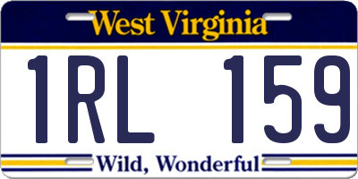 WV license plate 1RL159