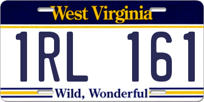 WV license plate 1RL161