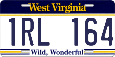 WV license plate 1RL164