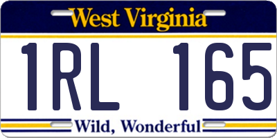 WV license plate 1RL165