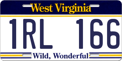 WV license plate 1RL166