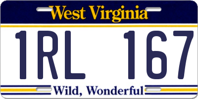 WV license plate 1RL167