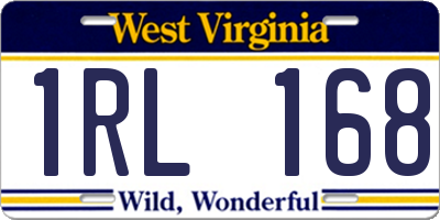 WV license plate 1RL168
