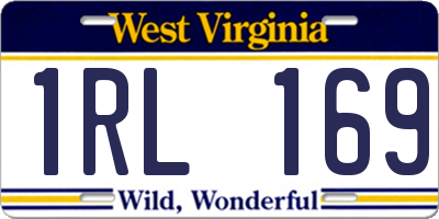 WV license plate 1RL169