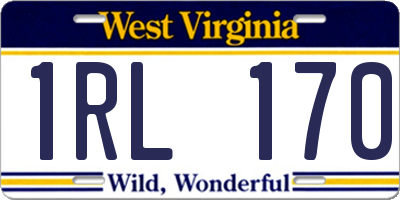 WV license plate 1RL170