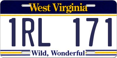 WV license plate 1RL171