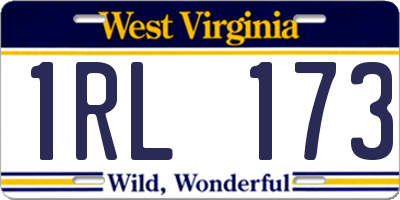 WV license plate 1RL173