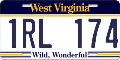 WV license plate 1RL174