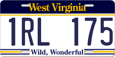 WV license plate 1RL175