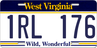 WV license plate 1RL176