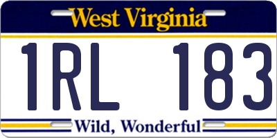 WV license plate 1RL183