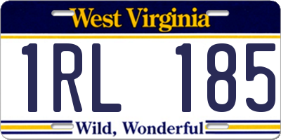WV license plate 1RL185