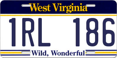 WV license plate 1RL186