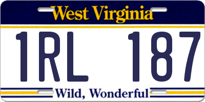 WV license plate 1RL187