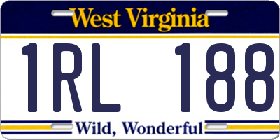 WV license plate 1RL188