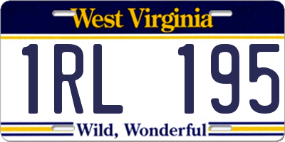 WV license plate 1RL195