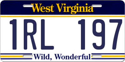 WV license plate 1RL197