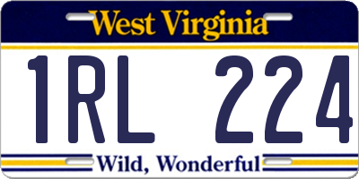 WV license plate 1RL224