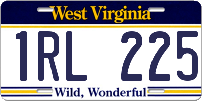 WV license plate 1RL225