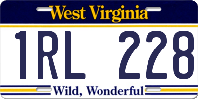 WV license plate 1RL228