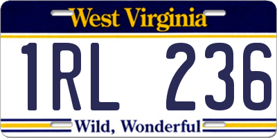 WV license plate 1RL236