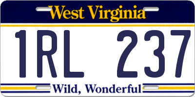WV license plate 1RL237