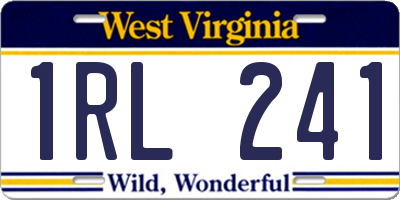 WV license plate 1RL241