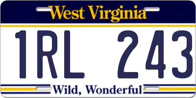 WV license plate 1RL243