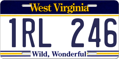 WV license plate 1RL246
