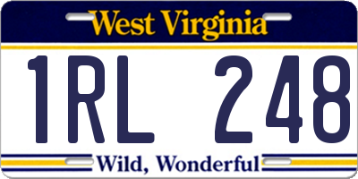 WV license plate 1RL248