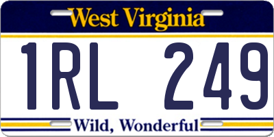 WV license plate 1RL249