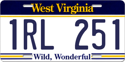 WV license plate 1RL251