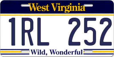 WV license plate 1RL252